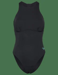 Womens Racer Zip Swimsuit with Built in Swim Bra - Baddräkter