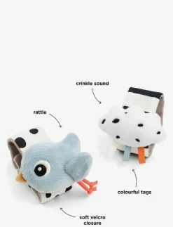 Wrist rattle set 2-pack Happy clouds Blue - Interaktiva leksaker