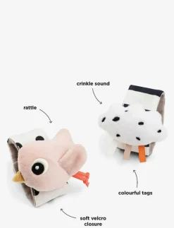 Wrist rattle set 2-pack Happy clouds Powder - Interaktiva leksaker