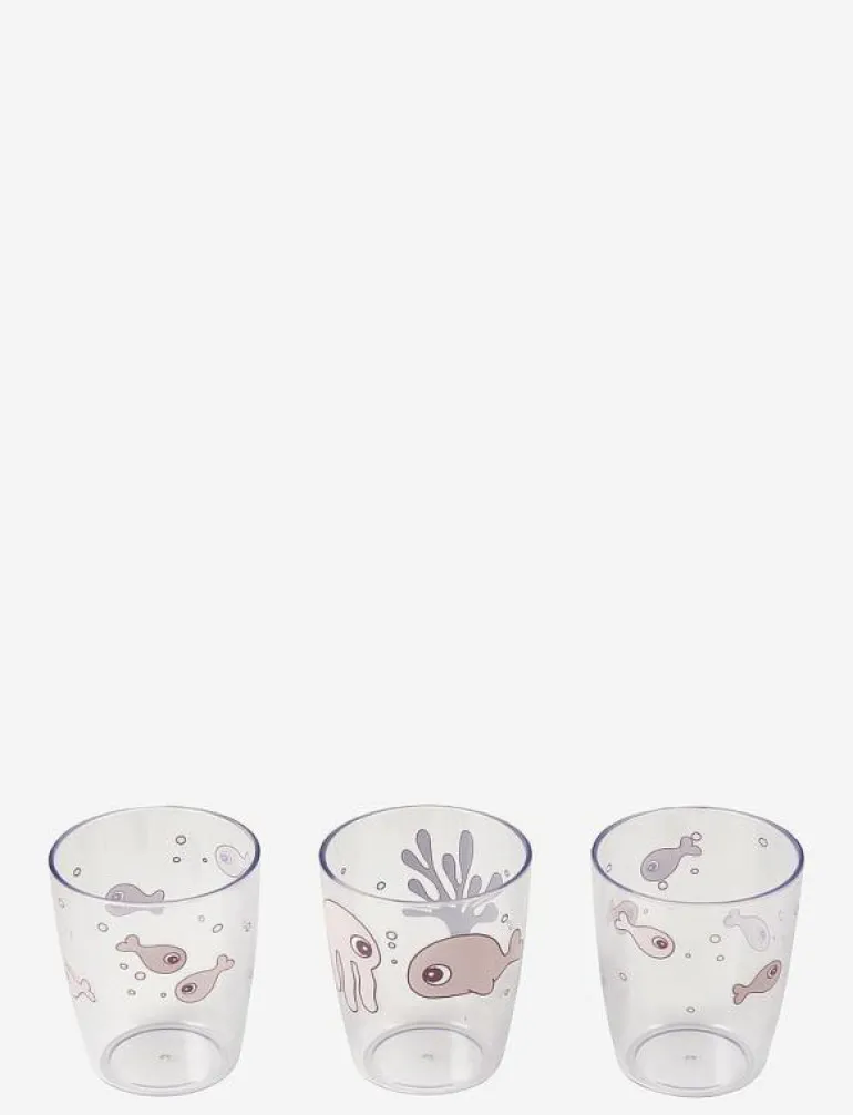 Yummy mini glass 3 pcs Sea friends Powder - Serveringsset